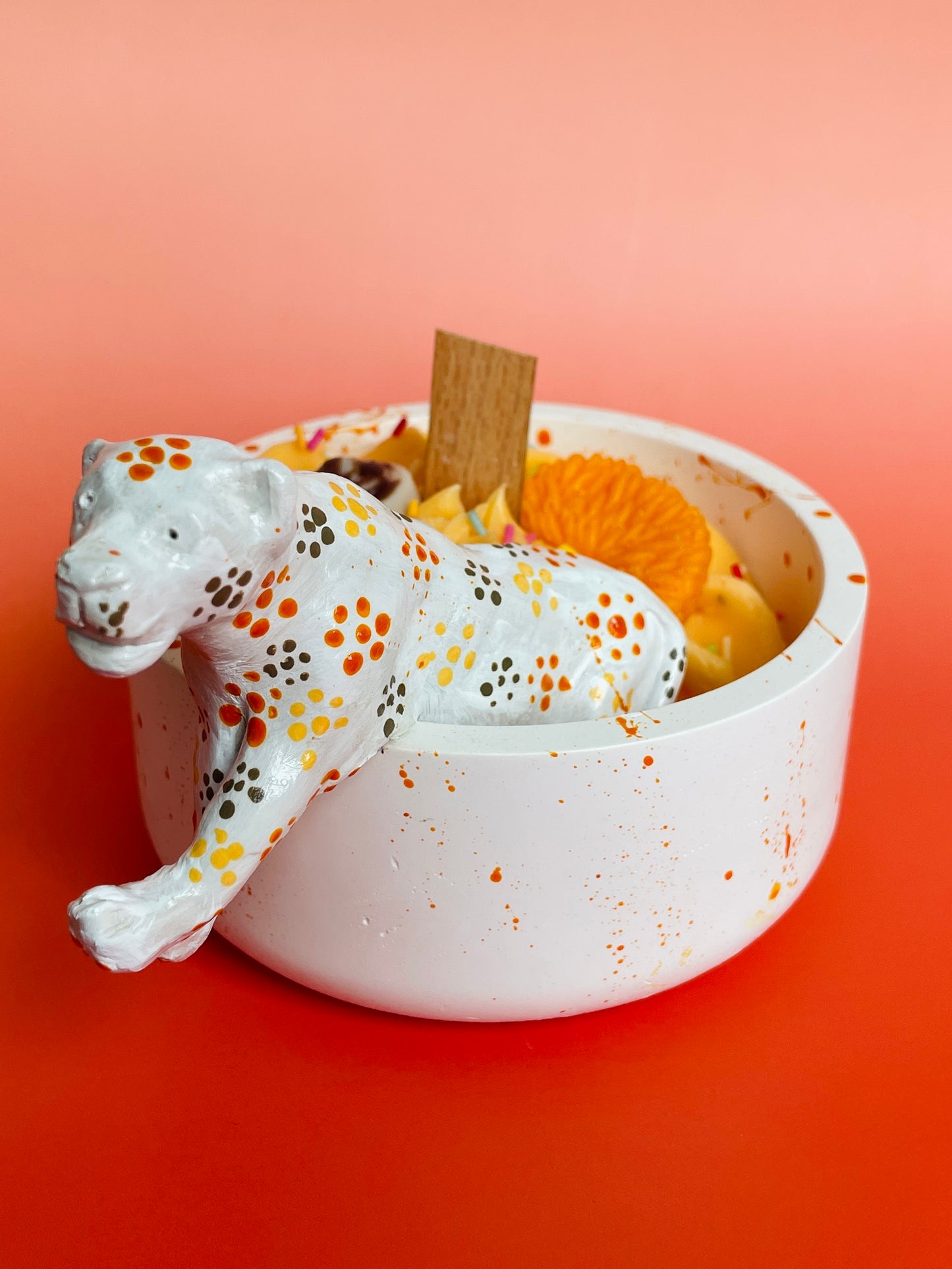 WILD COMPANIONS- Leopard&Fruit Sundae Candle Bowl