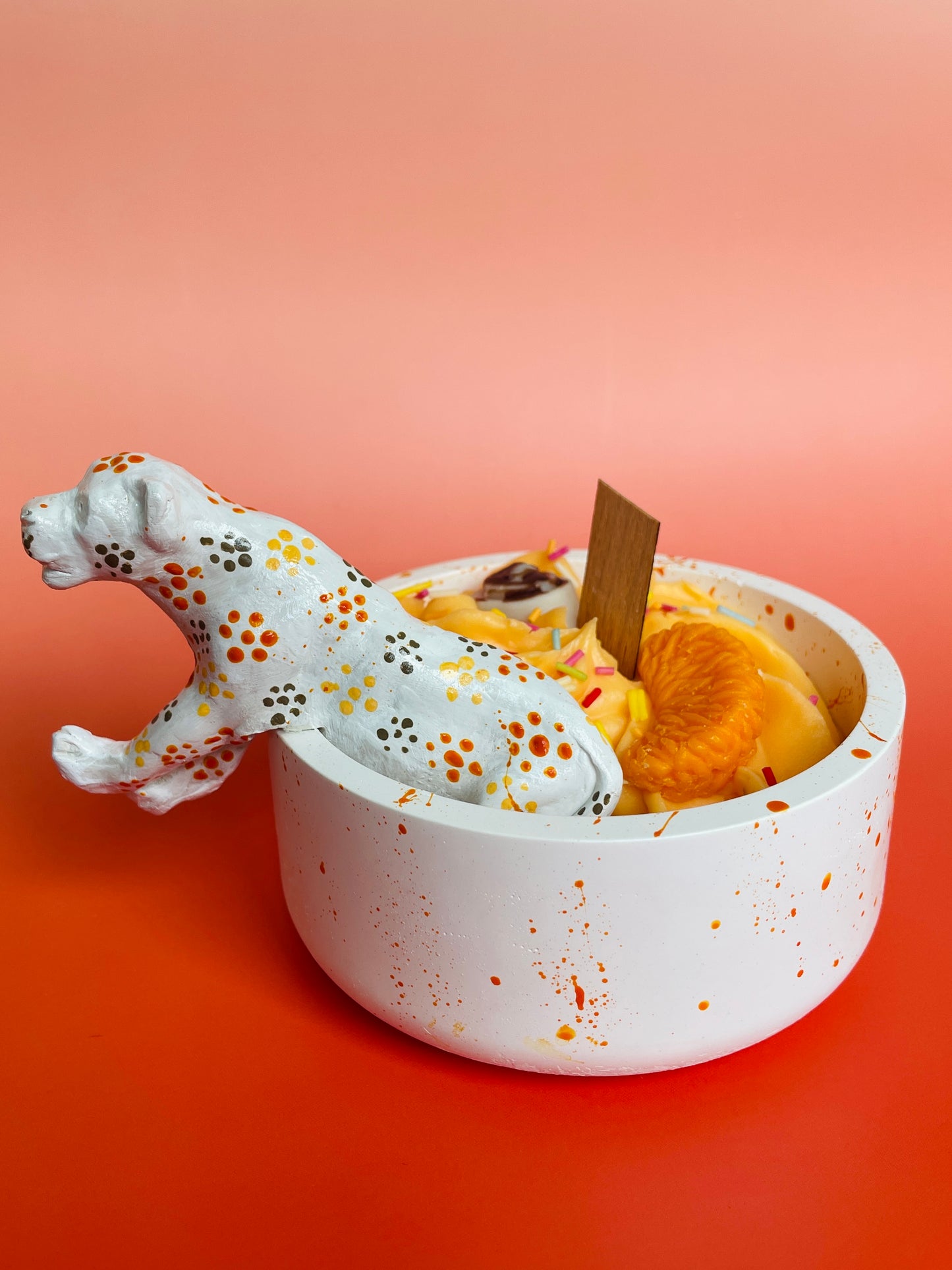 WILD COMPANIONS- Leopard&Fruit Sundae Candle Bowl