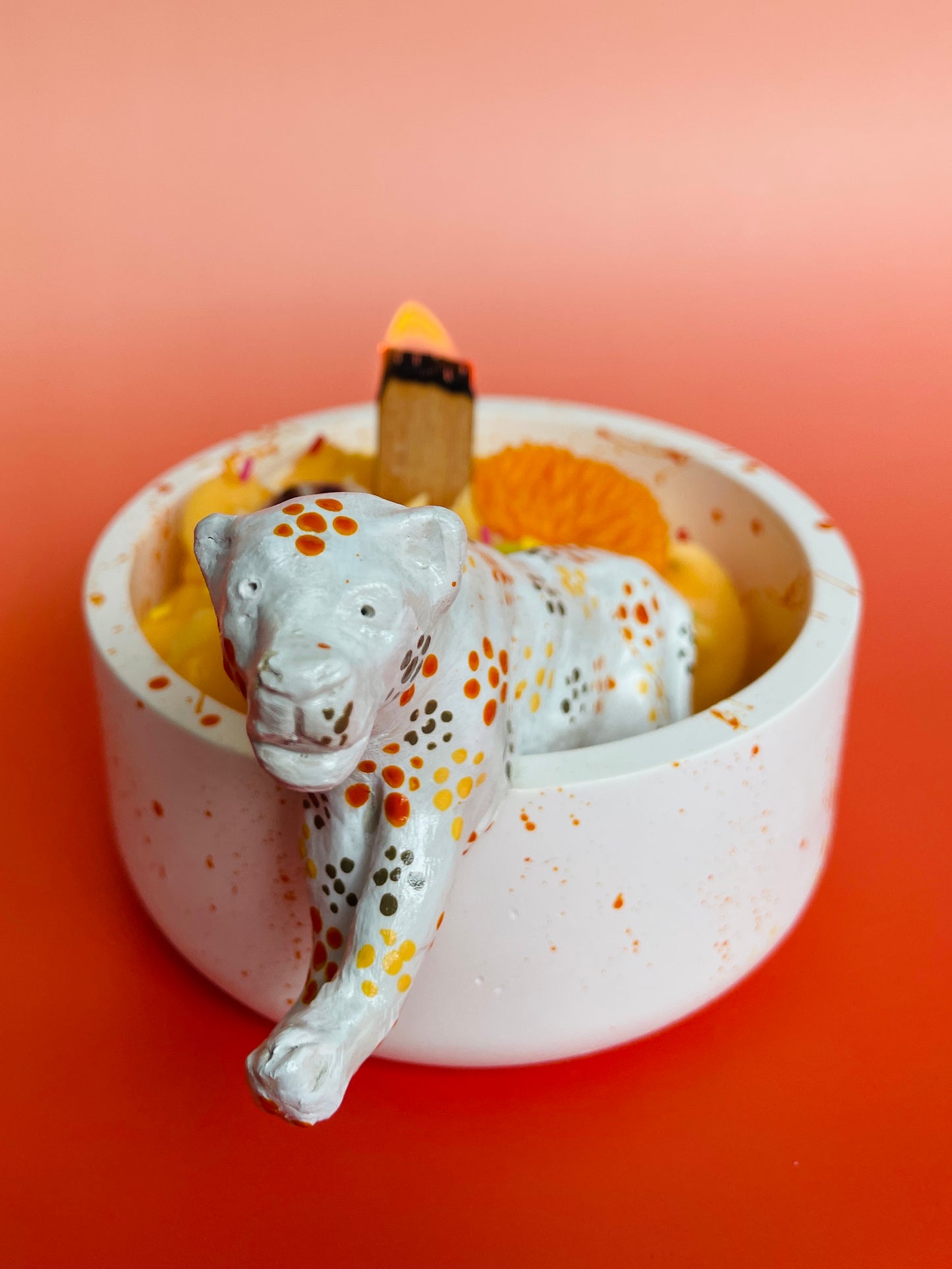 WILD COMPANIONS- Leopard&Fruit Sundae Candle Bowl