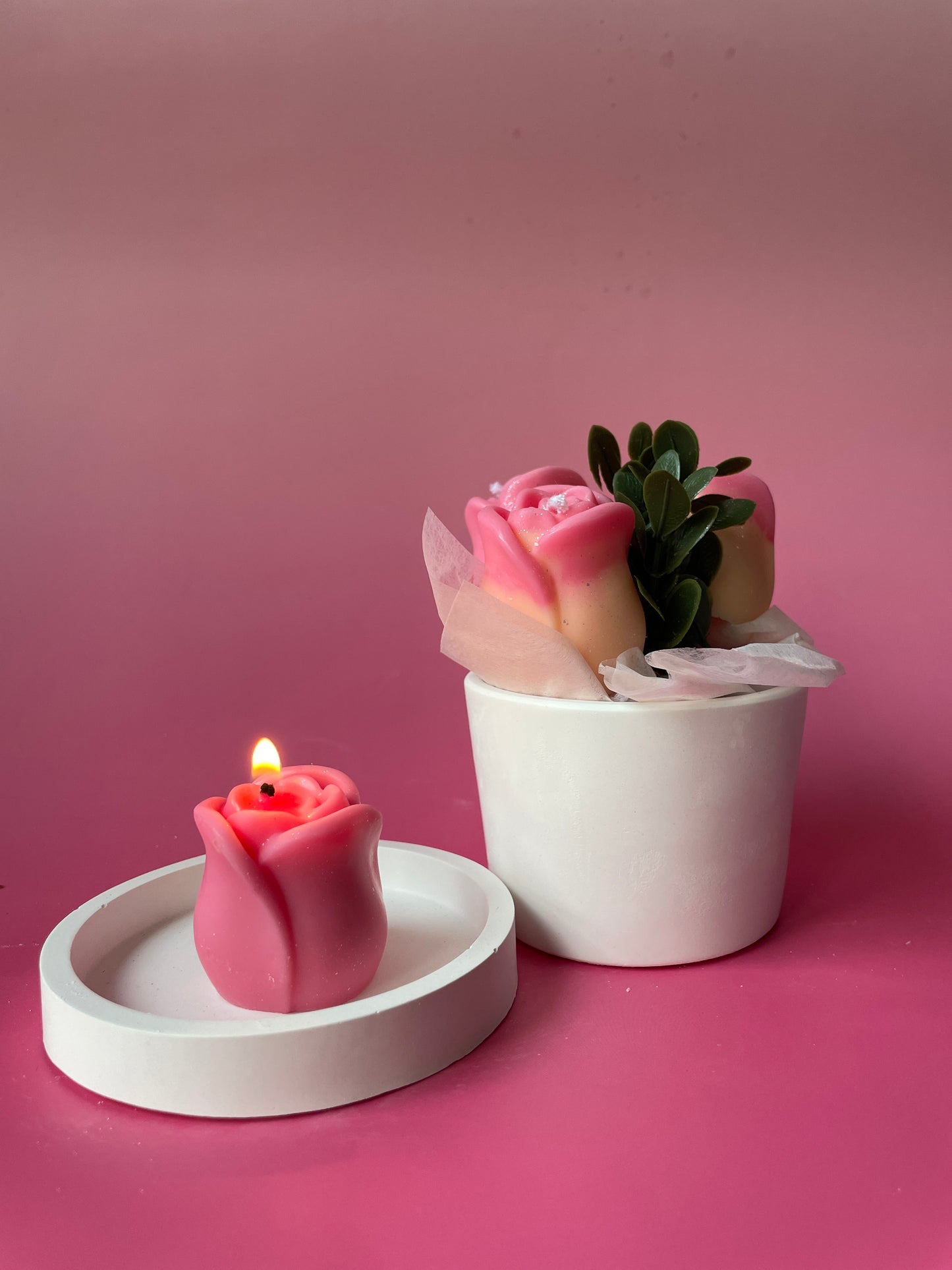 Handmade Soy Candle Rose Bouquet - Scented Gift in Gift Box