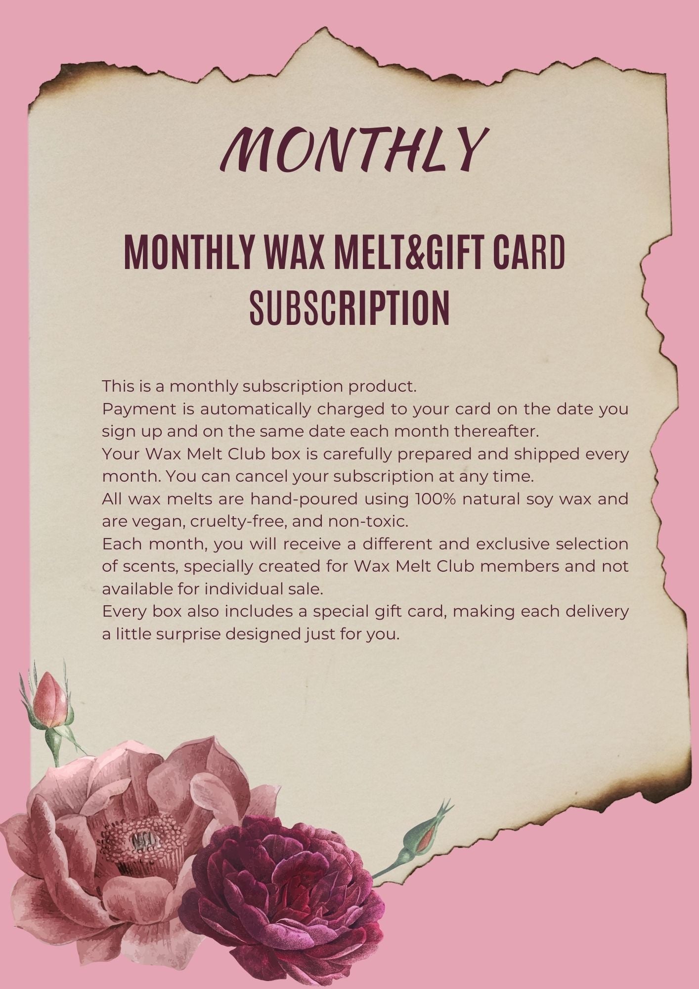 MONTHLY WAX MELT&GIFT CARD SUBSCRIPTION