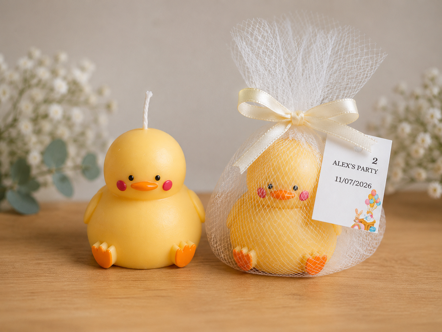 Personalized Chick Candle Baby Shower Favors
