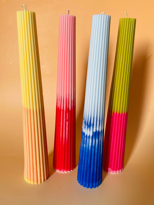 Pintstripe Cylindrical Candle