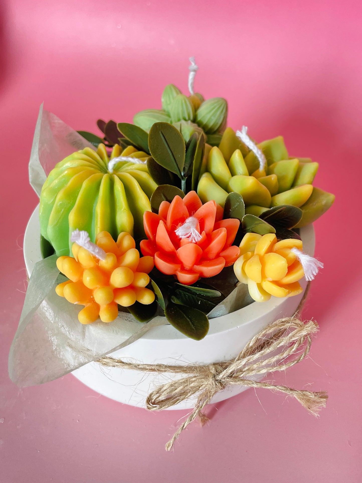 Handmade Soy Candle Succulent Bouquet - Scented Gift in Gift Box