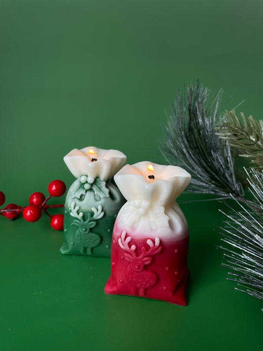 CHRISTMAS GIFT BAG-2pcs- green&red