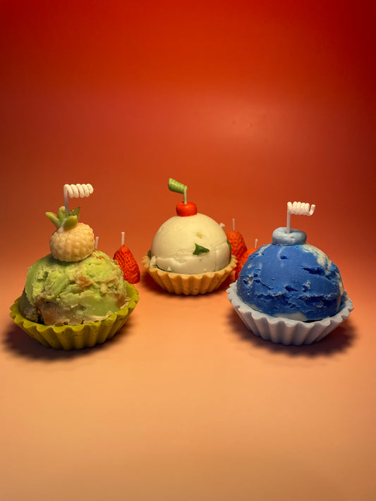 Muffin&Ice cream Candle (3 pieces)