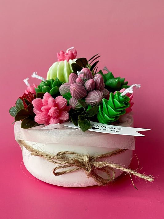 Handmade Soy Candle Succulent&nbsp;Bouquet - Scented Gift in Gift Box