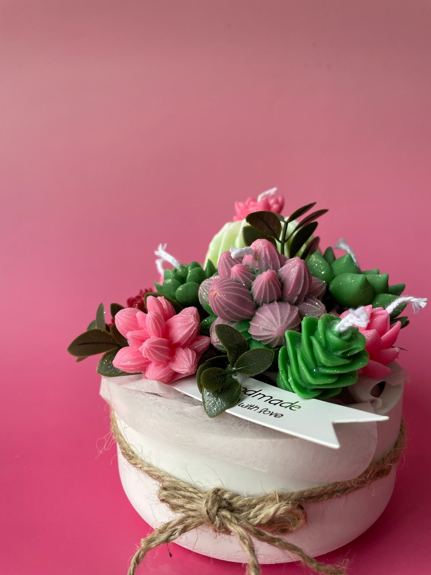 Handmade Soy Candle Succulent&nbsp;Bouquet - Scented Gift in Gift Box